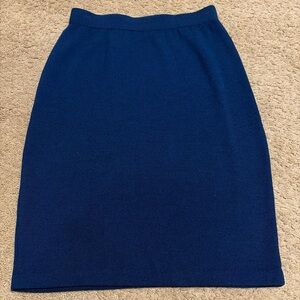 St. John Collection Cobalt Blue Knit Pencil Skirt Size 8